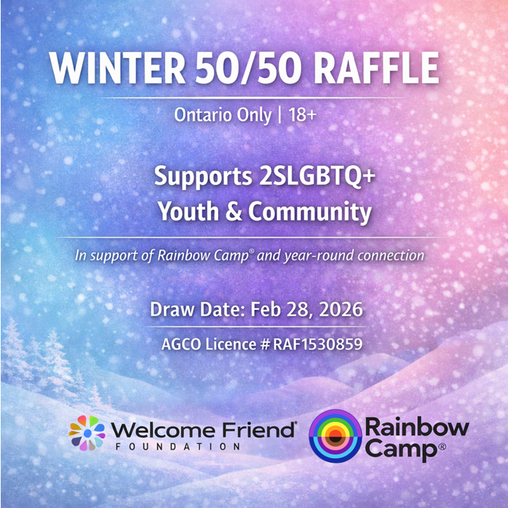 Welcome Friend Foundation Winter 50/50 raffle graphic