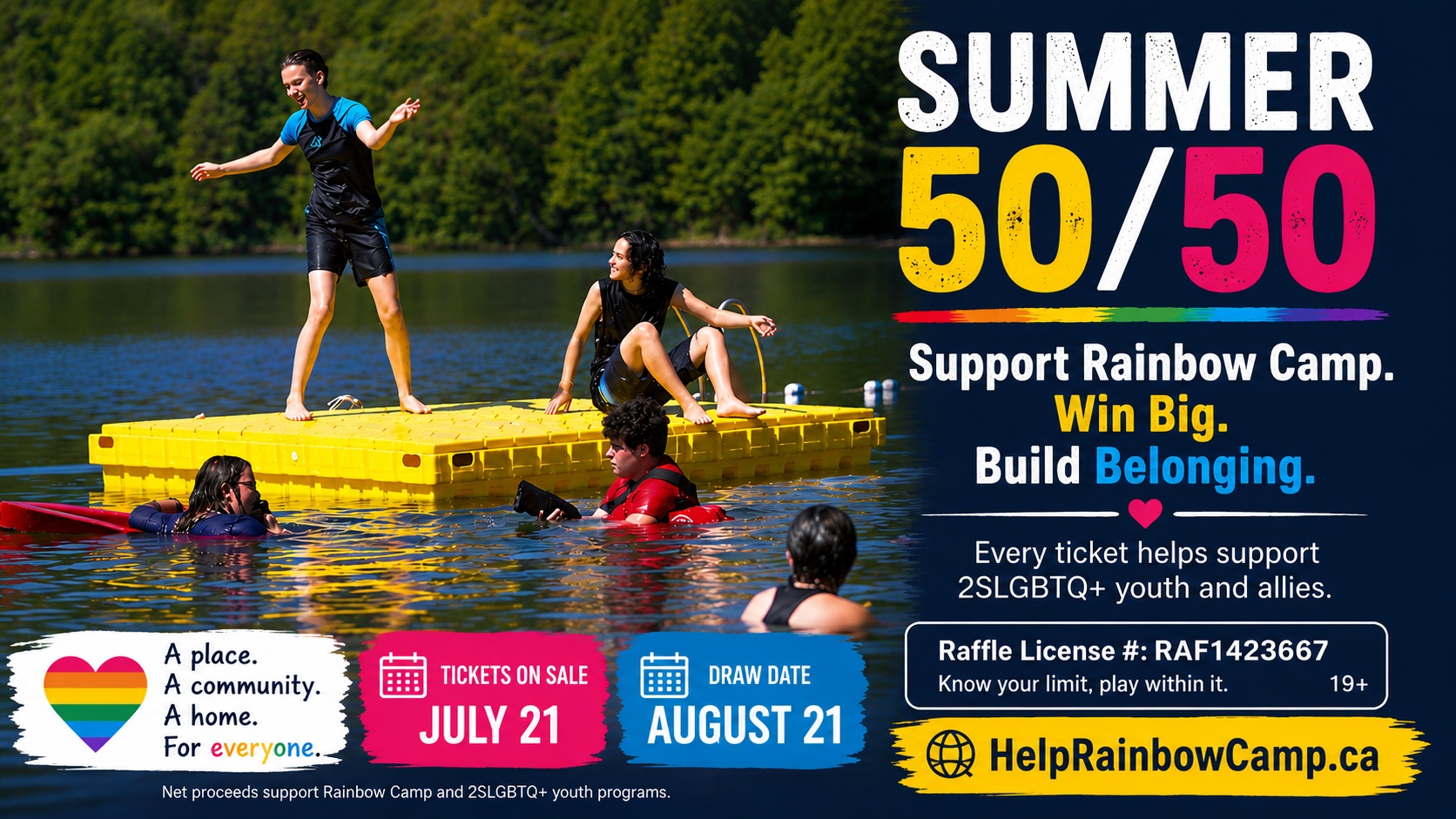 Welcome Friend Foundation Summer 50/50 raffle graphic